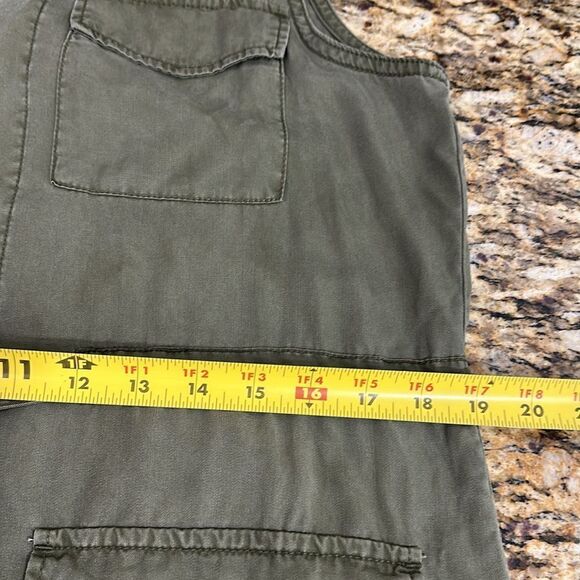 Knox Rose Green Button Up Longline Utility Vest With Pockets Size M - Picture 7 of 8